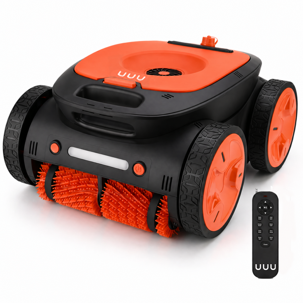 Inground Pool Robot Vacuum, Cordless Remote Control 4-Motor Cleaner
