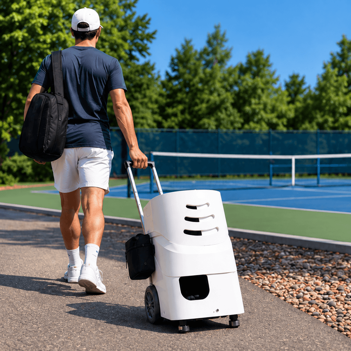 Tennis Ball Machine, 110-Ball Hopper App Control Dual Batteries