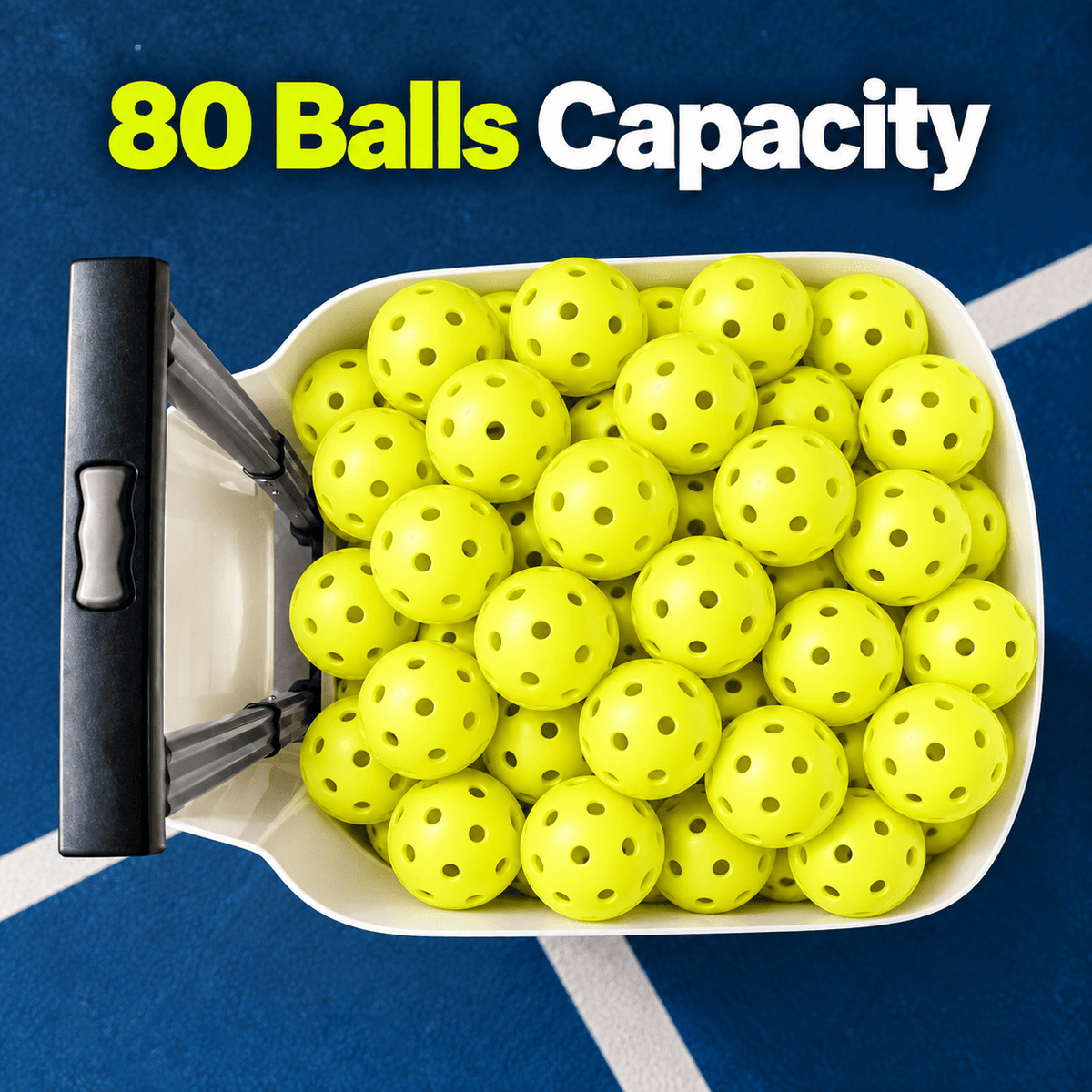 Pickleball Machine, 80-Ball Hopper App Control Dual Batteries