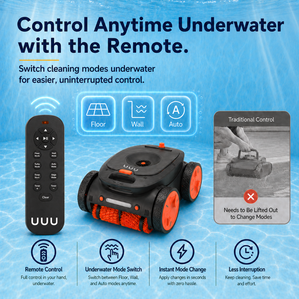 UUU HG800 Pool Robot Vacuum remote underwater