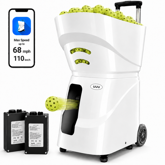 UUU TS-09P Pickleball Machine App Control 68MPH 80-Ball Hopper