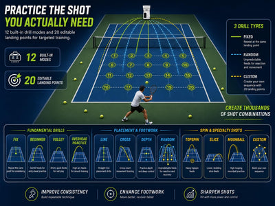 UUU Tennis Ball Machine drill modes