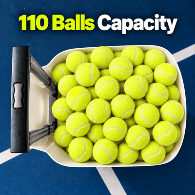 Tennis Ball Machine, 110-Ball Hopper App Control Dual Batteries