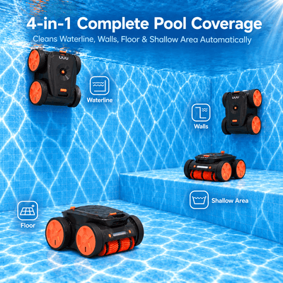 Robotic Pool Cleaner, Cordless Inground Remote Control Vacuum