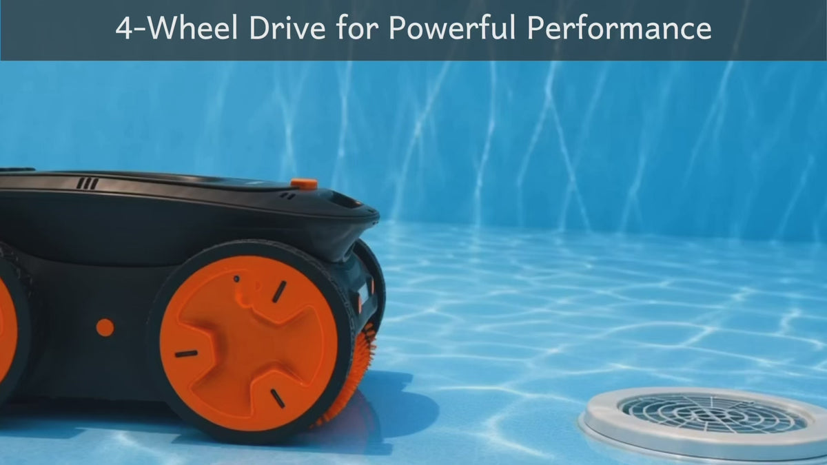 Load video: 4 wheel driver pool cleaner
